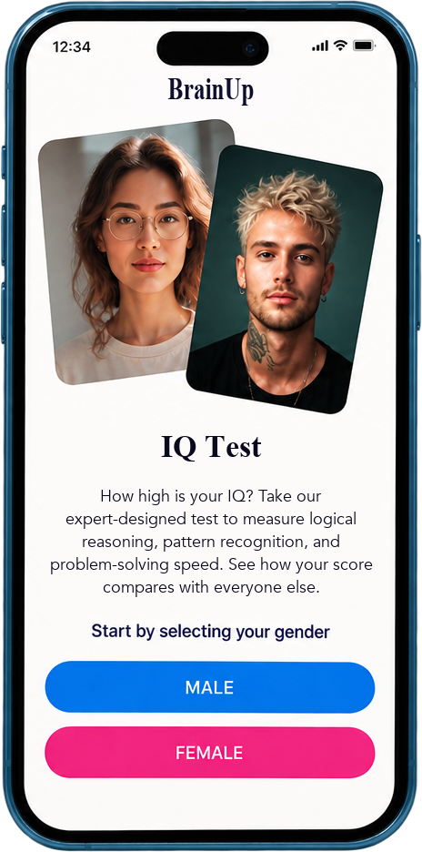 BrainUp memory test app screen